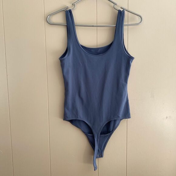 Abercrombie & Fitch Soft A&F Collection Bodysuit Women’s Small Blue Scoop Neck - Picture 2 of 6